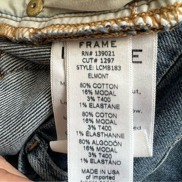 FRAME Le Crop Mini Boot Cut Jeans | Medium Wash Elmont | Size 26 - Picture 10 of 10